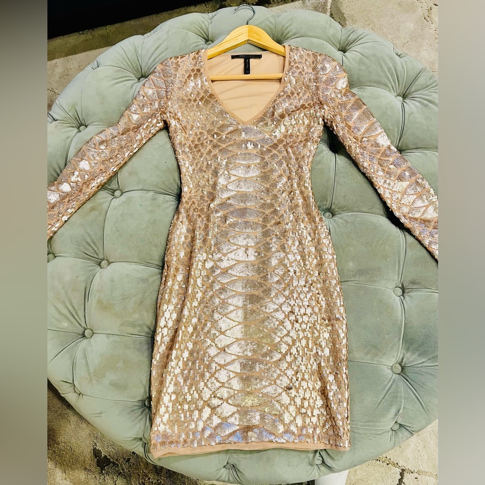 BCBG Max Azria - Rose Gold - Sequin - XXS - Party Dress
